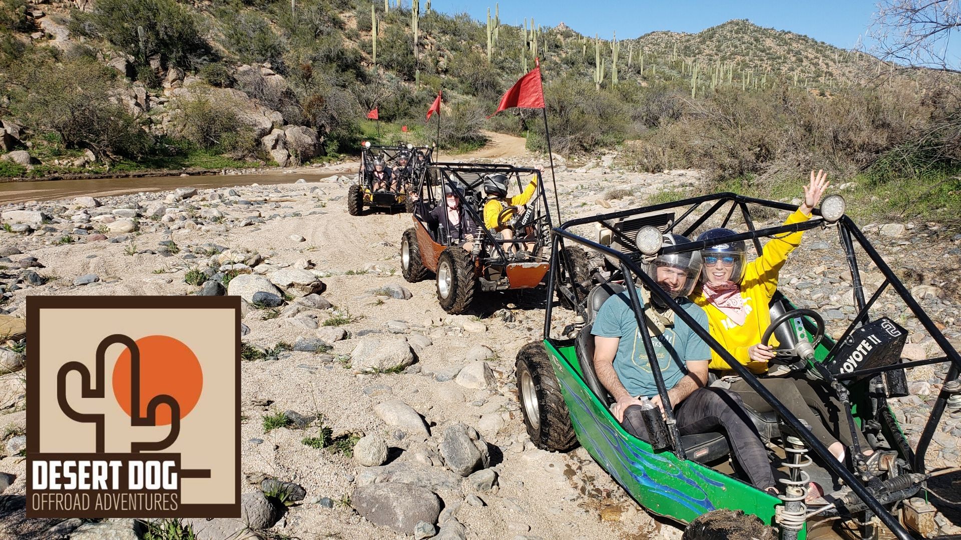 Friends enjoy going off-road in guided tours around Salt River.