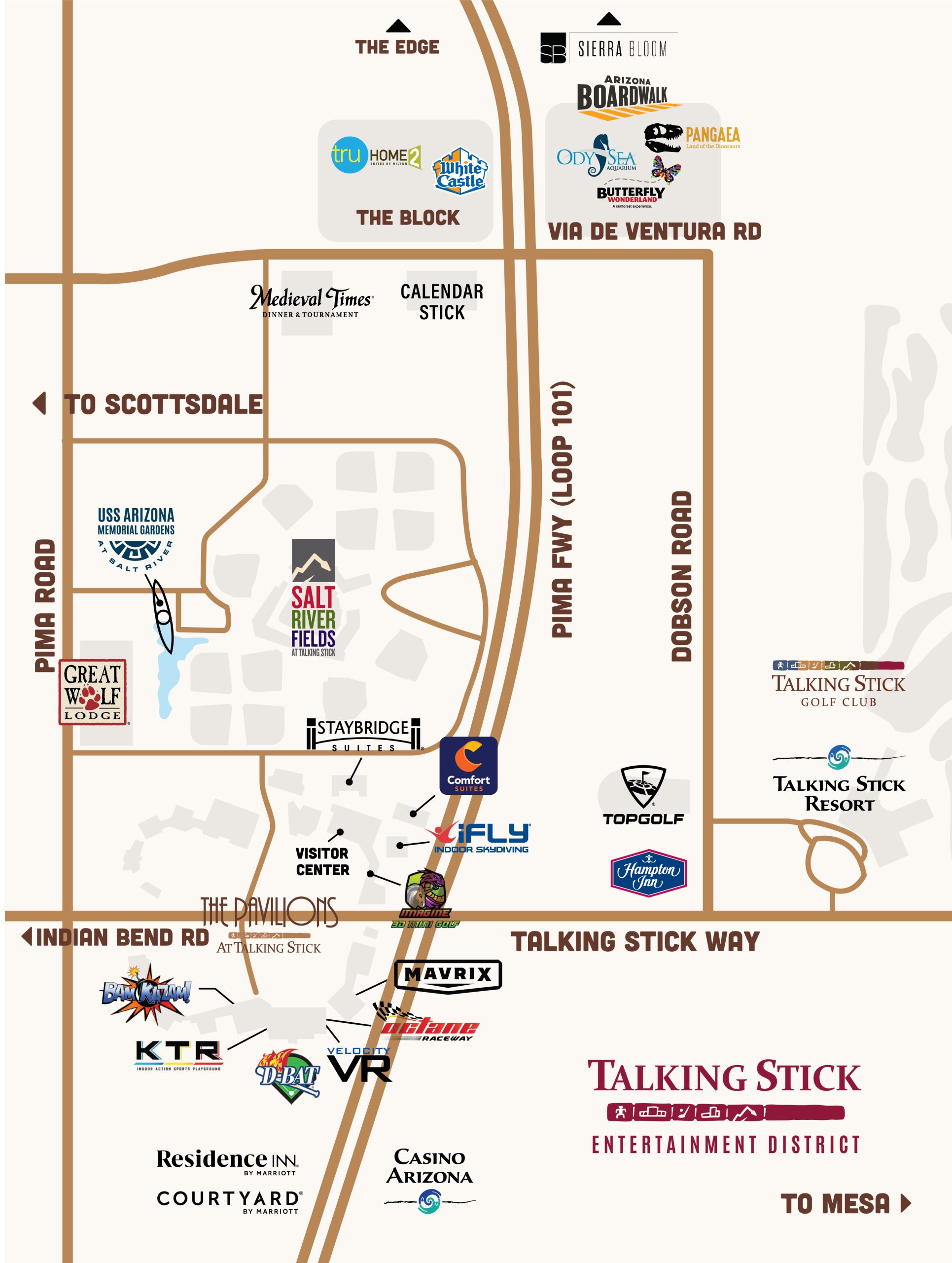 map of the talking stick entertainment district